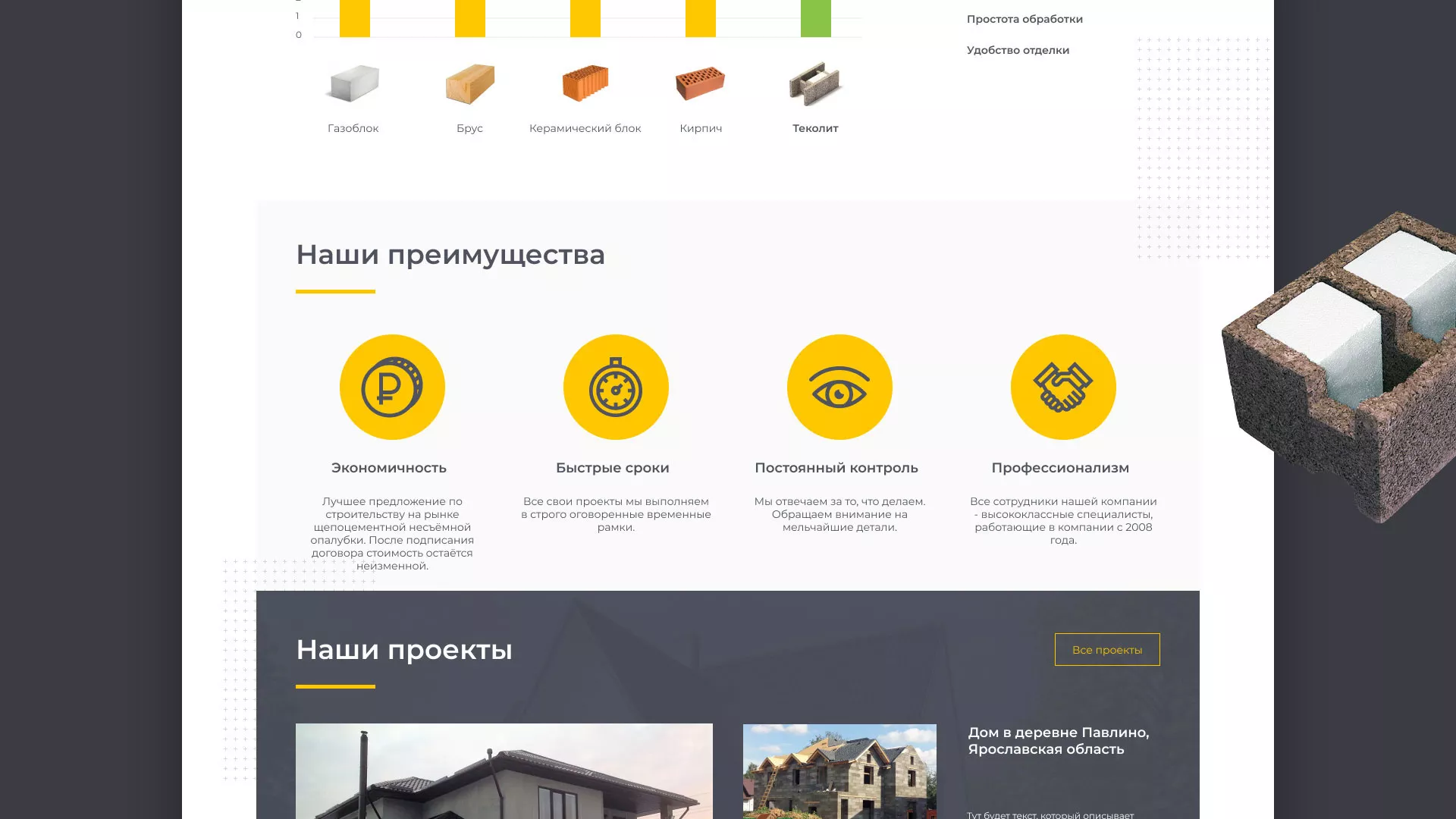 Создание сайта для строительной компании «ЭКОДОМ» в Сергаче